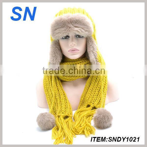 high quality beanie knitting winter earflap hat