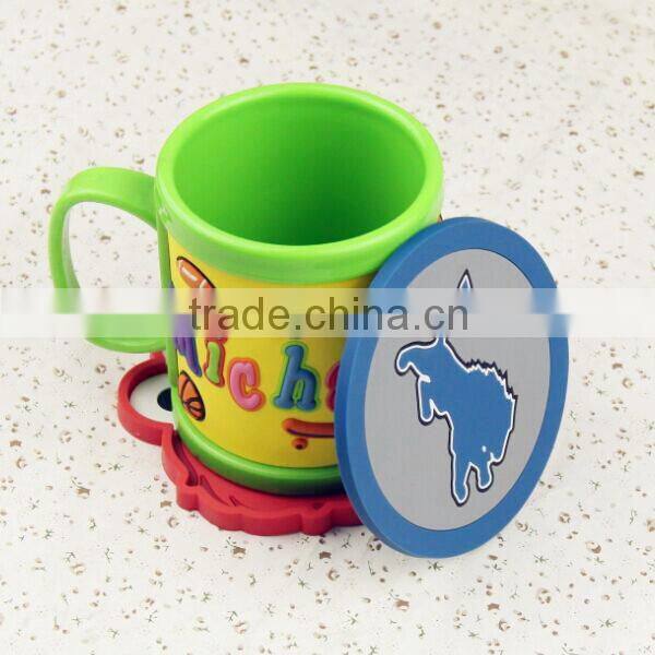 Factory Custom 2015 Hot Resistant Soft PVC Tea Cup Coaster
