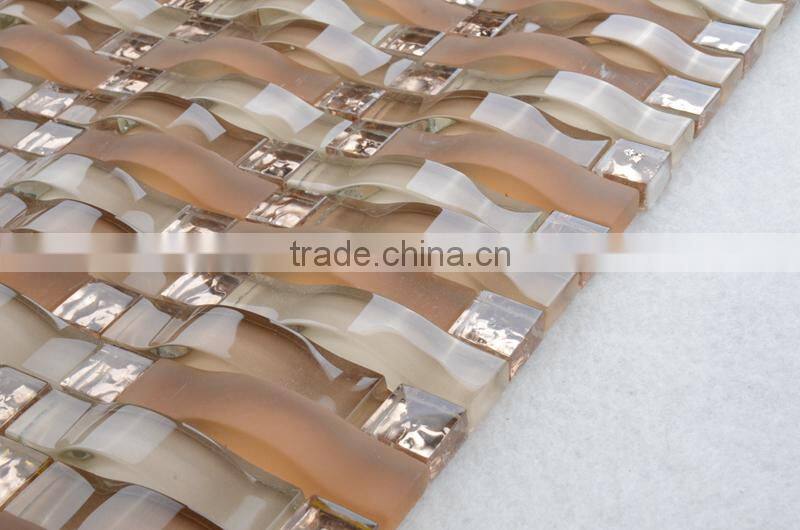 GT007 300X300mm foshan factory low price decorate stainless steel mosaic mix glass mosaic