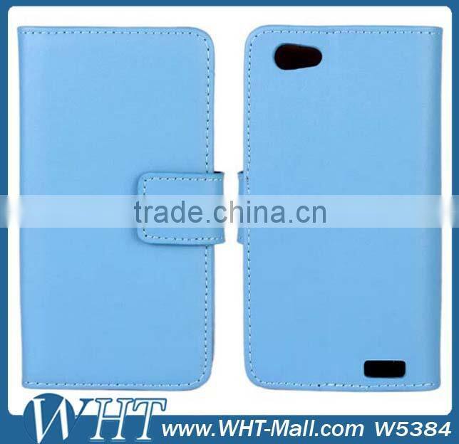 Top Quality Leather Flip Credit Card Slots Wallet Style Case Cover for HTC One V Mobile Phone Case