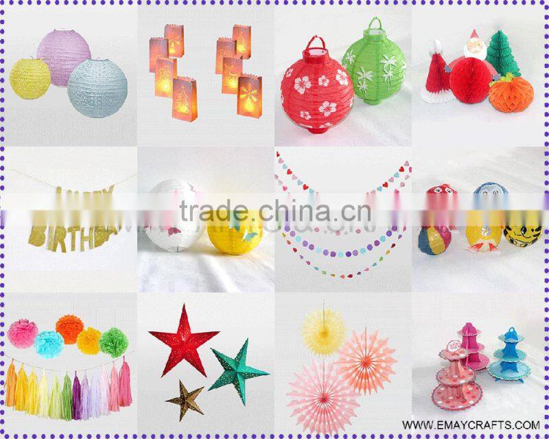 christmas gift die-cut paper fans home decor made in china