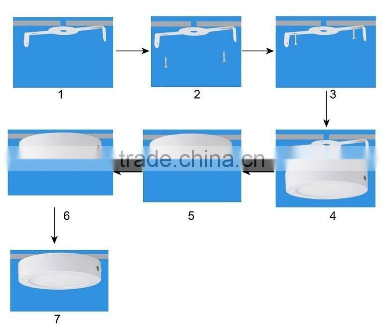 2016 New Products High Lumen 6W 12W 18W 24W Round Ceiling Mounted Panel Light