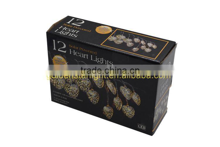 Outdoor Christmas Holiday Lamp Fairy Heart Led Solar Powered String Lights