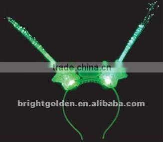 Rainbow led flashing fiber optic head bopper