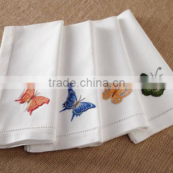 hand embroidery napkin,hemstitch napkin,linen napkin