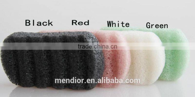 Mendior Bath konjac sponge rectangle black bamboo charcoal sponge