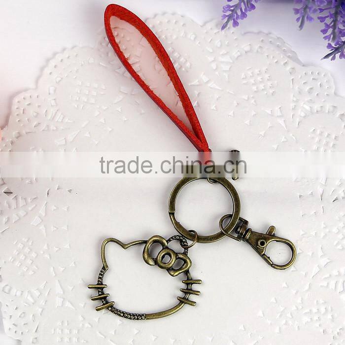metal keyring/golden key ring/custom ker chain/hello kitty keychain