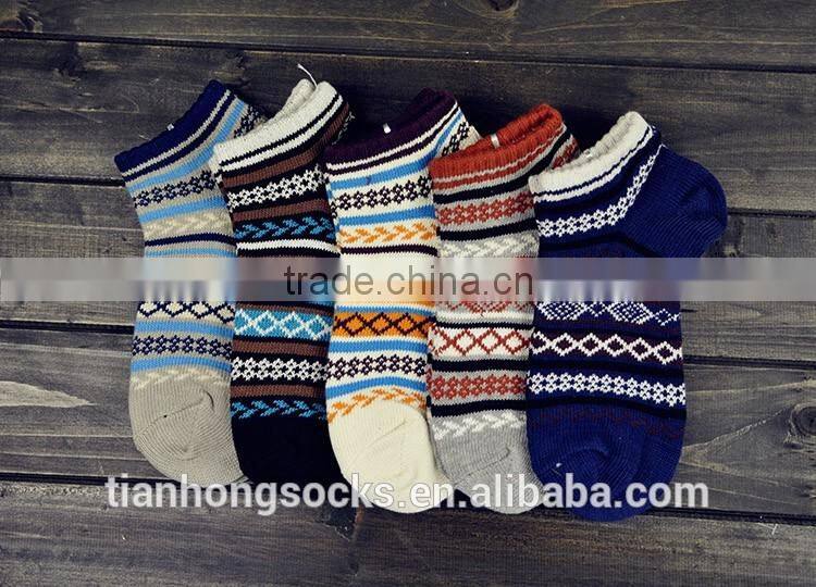 National wind hot selling retro striped thick lines men boy boat socks wholesale