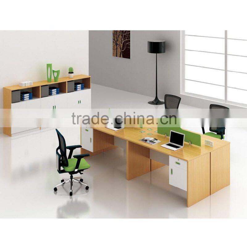 Full Melamine 4 people office desk workstions