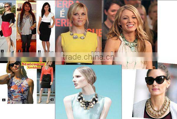2014 Cheap Wholesale Fashion Jewelry Crystal Statement Necklace For Women