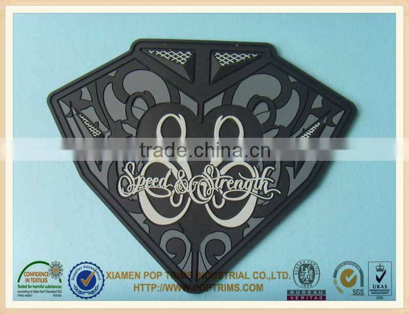 custom logo rubber patch for hat
