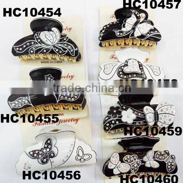 fashion jeweled butterfly hair accessories korean plastic hair claw clip