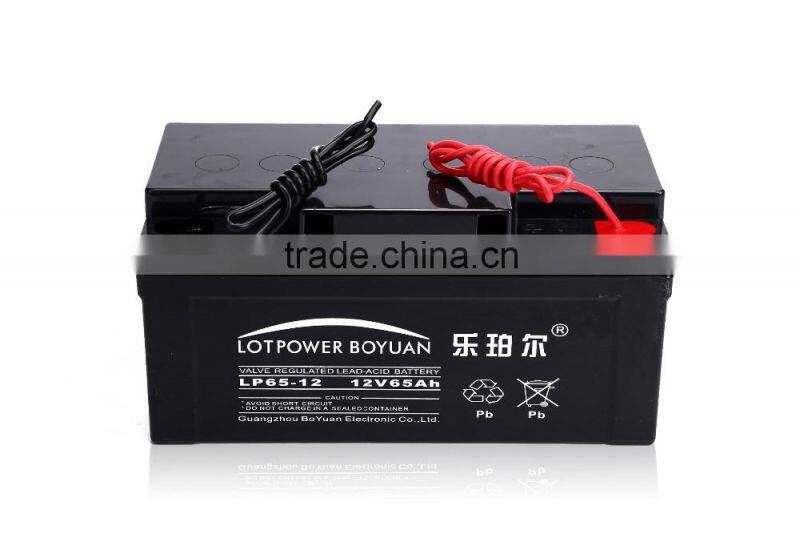Nominal Voltage 12v 65ah Valve Regulated Lead Acid Battery
