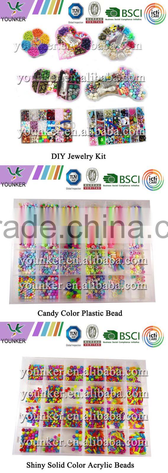 Wholesale Fashionable Plastic beads Pony Beads Glass Seed Beads Used for Jewelry Making And DIY Kits