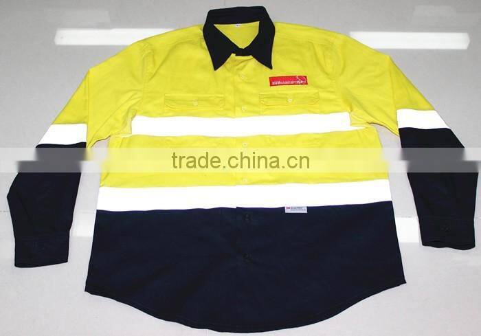 china wholesale custom yellow navy blue safety clothes 3m