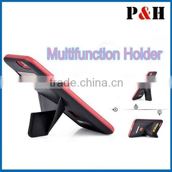 New TPU+PU Back Skin Case Cover with Card Slots Standing for iPhone6,6 plus