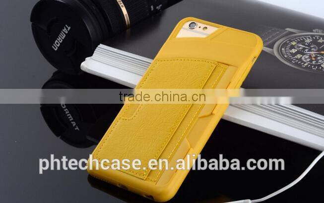for iphone 6 credit card case TPU + PU leather Back Phone Case cover new style
