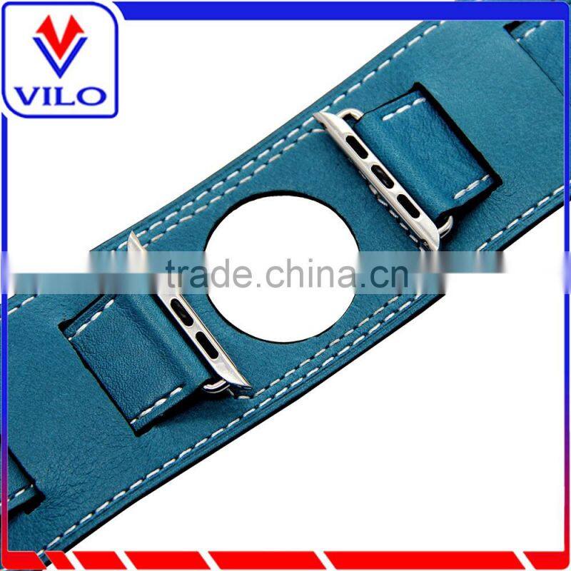 Genuine Leather Band Bracelet Cuff Wrist Watch Band For Apple Watch Cuff Leather Band