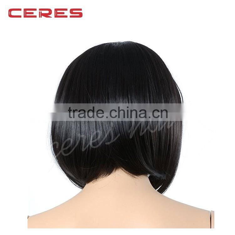 Brazilian Human Hair Short Bob Straight Lace Front Wig Bleached Knots For Black Women