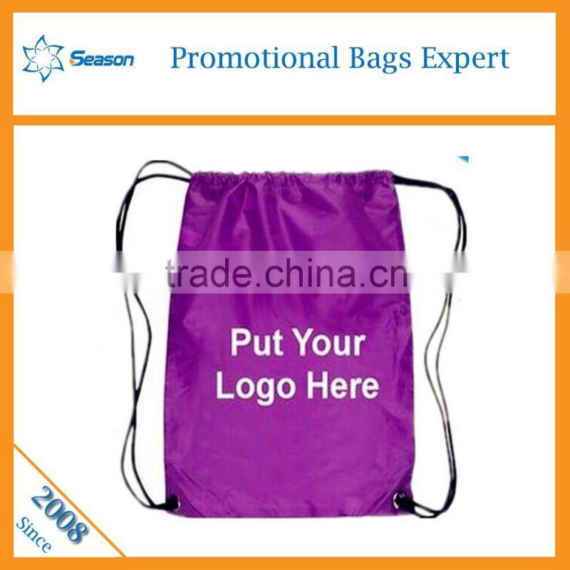Custom logo design drawstring backpack school bag