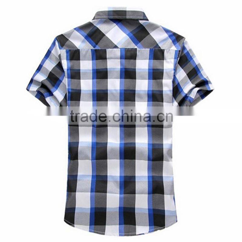 Csutom 100% Cotton Check Mens Casual Shirts