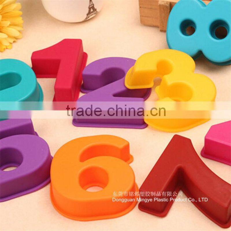 0-9 10 Number Shape Silicone 3D Mold Cookware Dining Bar Non-Stick Cake Decorating Fondant Soap Mold Decorating Stencil pan