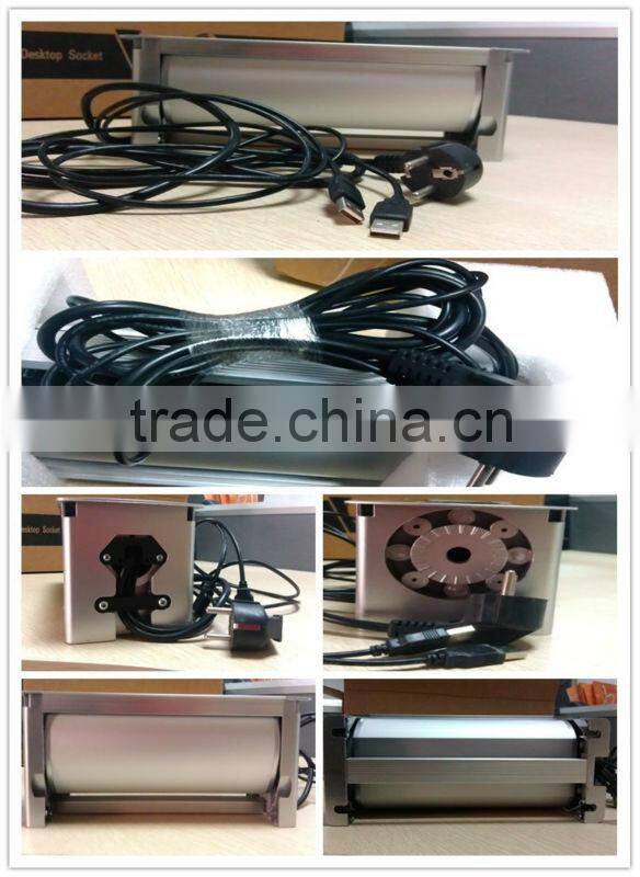 arc-shaped mannual German tabletop socket with USB