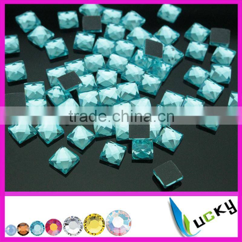 2014 new flat back diamond shape hot fix rhinestones swimming for iron-on transfer