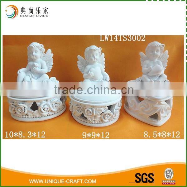 Hotsale White Polyresin Angel Storage Box Home decoration