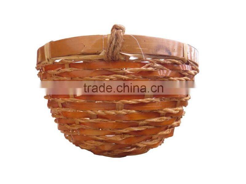 Special shape handmade rattan round hanging storage basket