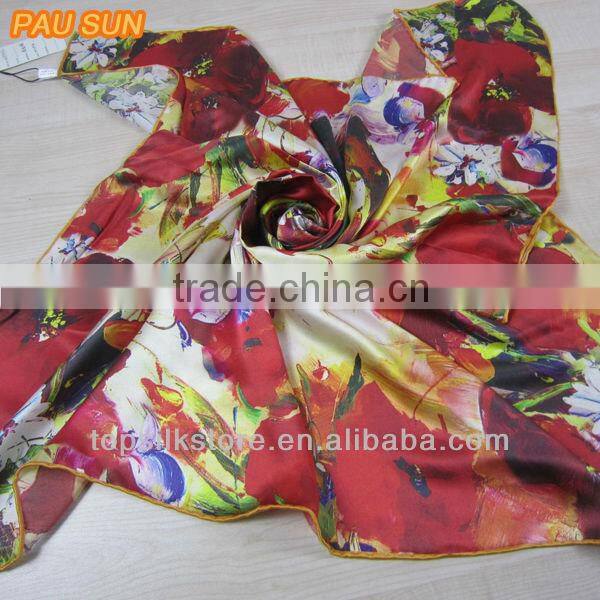 personalized large square silk scarf