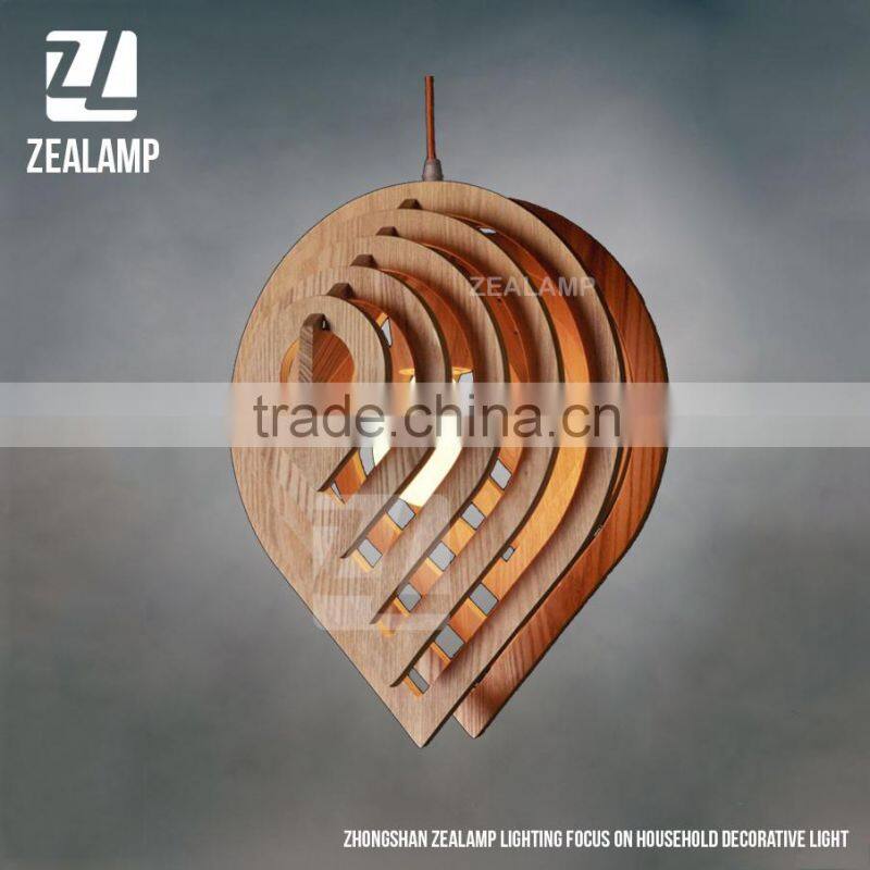 Nordic Creative Brief Wooden Pendant Lamps Water Drop Shape Living Room Bedroom Lighting Fixtures Holiday Living Christmas Light