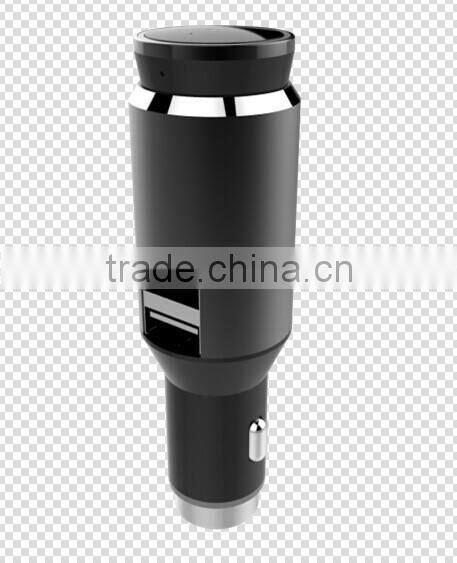 Rapid USB Car Charger Portable Designed with bluetooth headset for smart phones