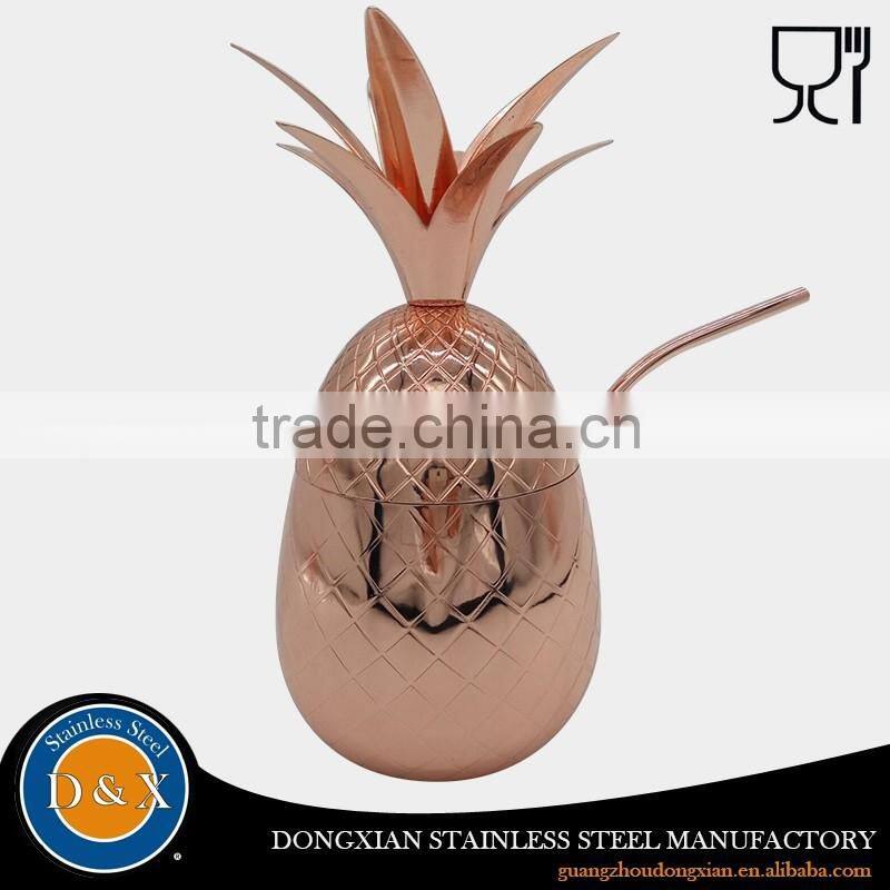 china custom design stainless steel copper pineapple cup