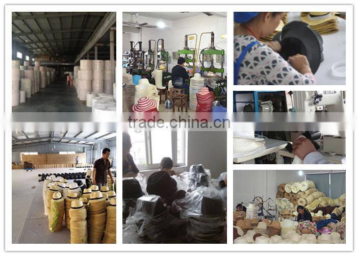 Classic Straw Skimmer Boater Hat with Navy Ribbon Band and Short Brim