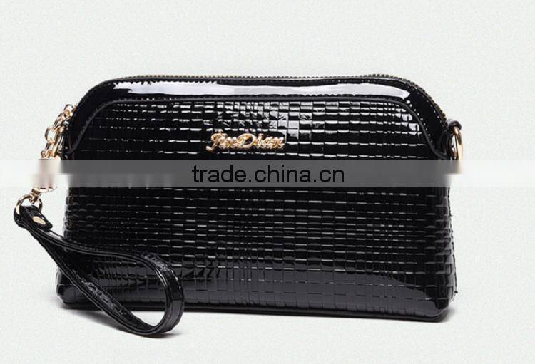 Small Size Shiny PU Leather Lady Bags Messenger Bags Clutch Handbags