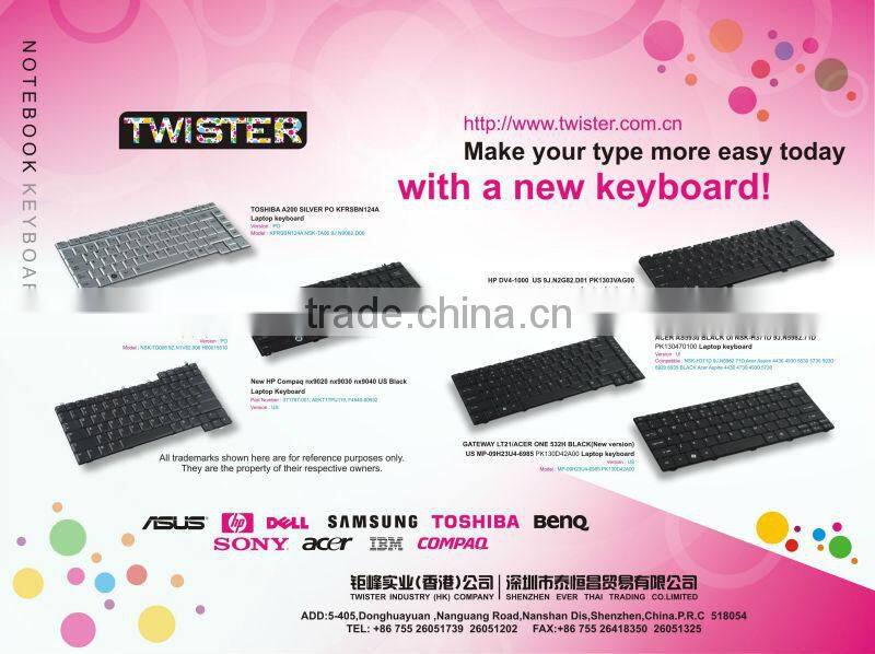 original laptop keyboard for SAMSUNG RV411 with topcase BR layout