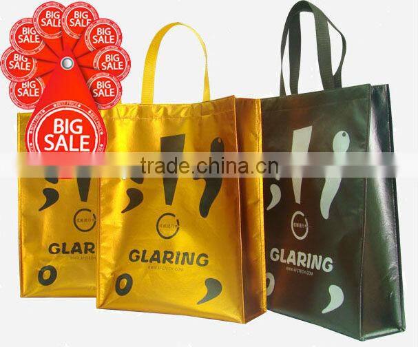 Shiny Laminated Non-Woven Tropic Shopper Tote Bag