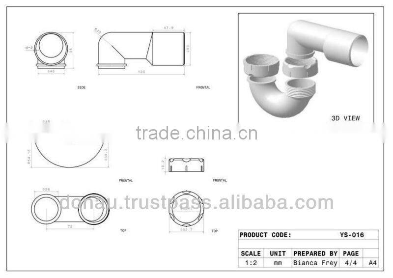 Bathtub Trap with Movable Body 50 mm (YP016)