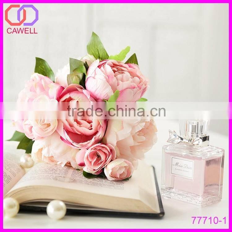 yiwu bulk wholesale 12" wedding bridal peony silk artificial flowers