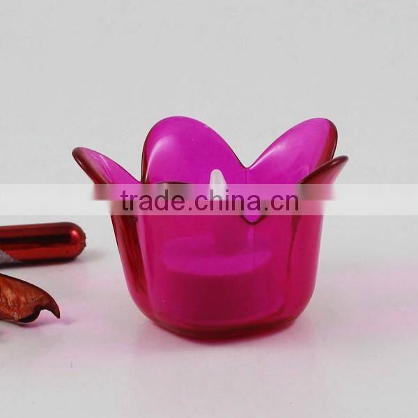 2016 hot sale different colour candle holder glass tealight cup
