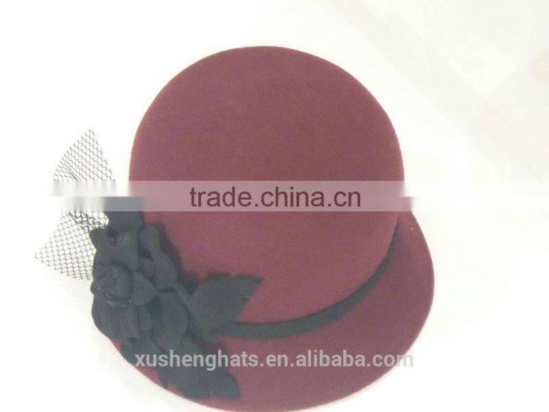 white wool felt hat with ears for girls