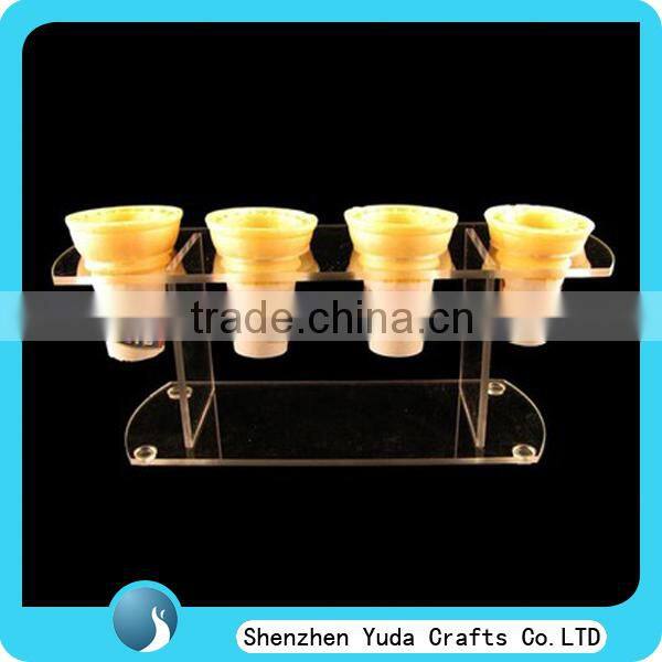 Clear plexiglass ice cream cone display holder case plastic ice cream cone holders