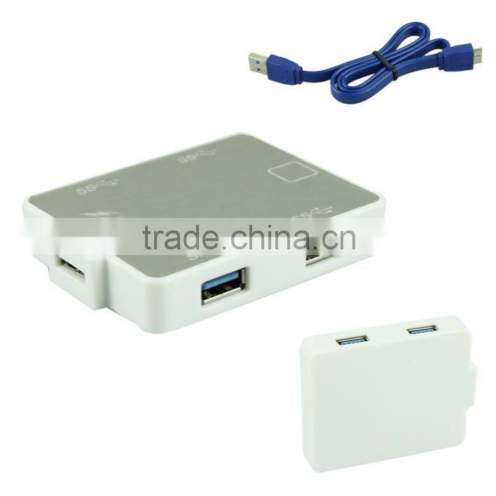 Square usb por hub , 4 port usb 3.0 hub from usb hub suppliers with aluminum casing for PC and Laptop