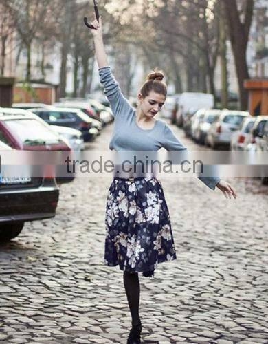 Hot Women Ladies Vintage Style High Waist Floral Casual Party Midi Pleated Skirt
