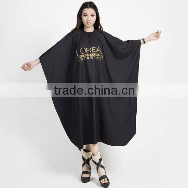 cheapest professional highest quality polyester,waterproof & oil, metal snap neck Closure hairdressing cape