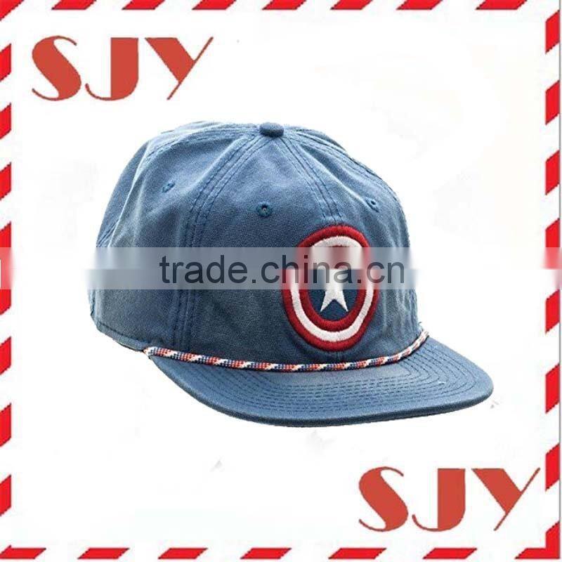 Custom flat brim unstructured 6 panel hat