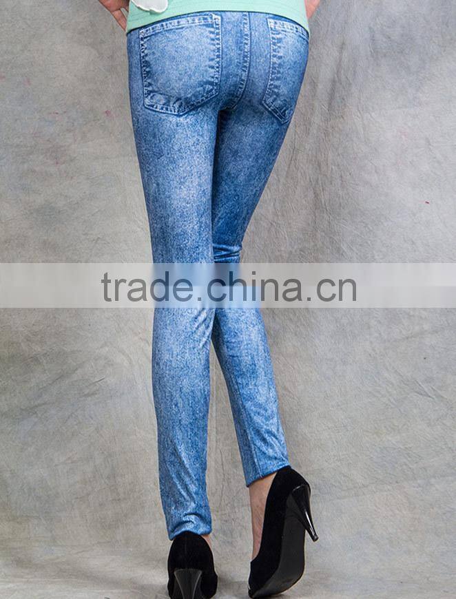 Provide copyright images cheapest price jean printed wholesale colored jeggings in 2014