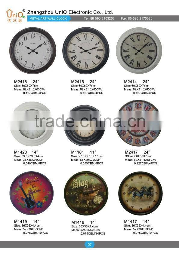 Beautiful MDF round wood wall clock for decoration