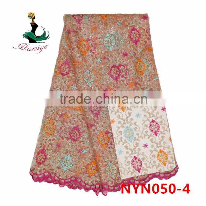 2016 Haniye african comfortable net lace tulle lace fabric for wedding dresses/NYN50